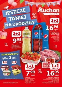 Auchan Polsko leták, Jeszcze taniej na urodziny Supermarket, od 25.04 do 30.04.2024