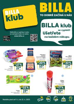 Billa leták, Leták: BILLA klub, od 09.04 do 22.04.2025