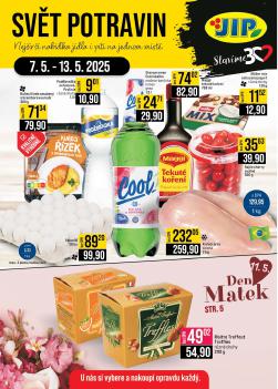 JIP potraviny leták, SVĚT POTRAVIN V BRNĚ, OSTRAVĚ A V PRAZE, od 07.05 do 13.05.2025