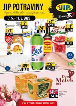 JIP potraviny leták, Platí pro prodejny: České Budějovice, Most, Náchod, Sušice a Svoboda nad Úpou, od 07.05 do 13.05.2025 JIP potraviny leták, Platí pro prodejny: České Budějovice, Most, Náchod, Sušice a Svoboda nad Úpou, od 07.05 do 13.05.2025